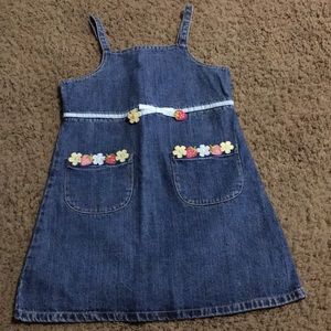 Vintage Gymboree Strawberry Patch denim jean dress with pockets Sz 6